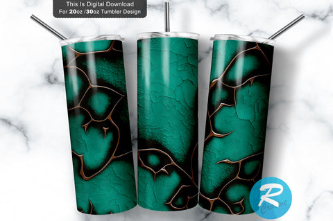 Teal Crackle Western 20 oz / 30 oz Tumbler PNG Sublimation Regulrcrative 