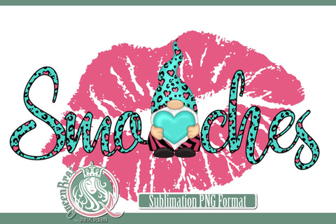 Teal Leopard Smooches Sublimation Sublimation QueenBrat Digital Designs 