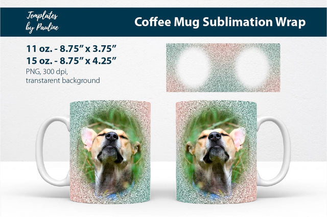 Teal Pink Photo Mug Sublimation Wrap PNG, Oval Sublimation Templates by Pauline 