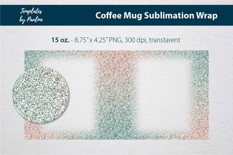 Teal Pink Photo Mug Sublimation Wrap PNG SVG Templates by Pauline 