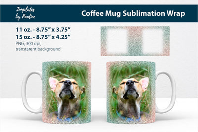 Teal Pink Photo Mug Sublimation Wrap PNG SVG Templates by Pauline 