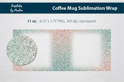 Teal Pink Photo Mug Sublimation Wrap PNG SVG Templates by Pauline 