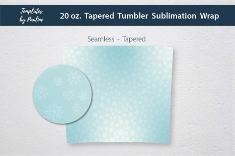 Teal Seamless Winter Snowflake Tumbler Wrap Sublimation Templates by Pauline 