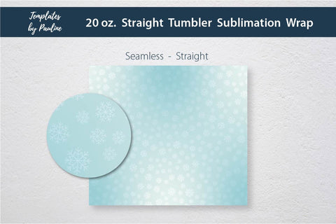 Teal Seamless Winter Snowflake Tumbler Wrap Sublimation Templates by Pauline 