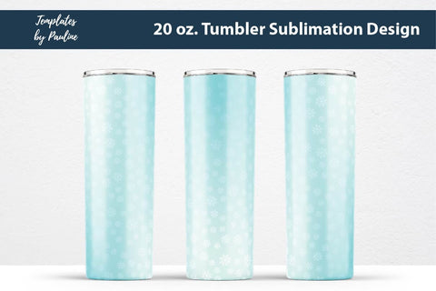 Teal Seamless Winter Snowflake Tumbler Wrap Sublimation Templates by Pauline 