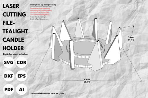 Tealight candle stand | SVG | laser cutting file | glowforge SVG tofigh4lang 