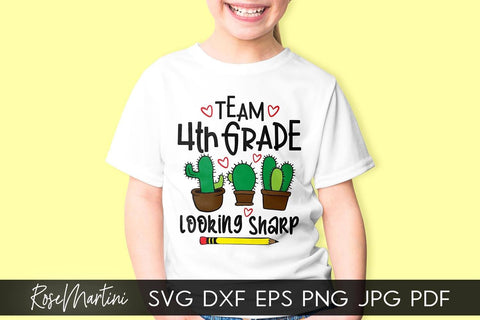 Team 4th Grade Looking Sharp SVG file for cutting machines - Cricut Silhouette, Sublimation Design SVG Back To School cutting file SVG RoseMartiniDesigns 