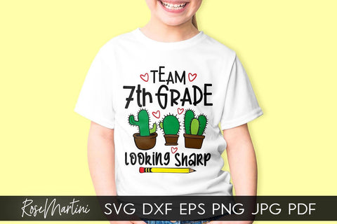 Team 7th Grade Looking Sharp SVG file for cutting machines - Cricut Silhouette, Sublimation Design SVG Back To School cutting file SVG RoseMartiniDesigns 