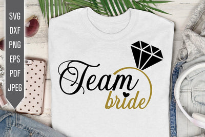 Team Bride Svg. Wedding Svg. Bride Squad Svg. Bachelorette Svg. Wedding Party Svg. Bridal Party. Cricut, Silhouette, Iron On, Dxf, Eps, Png SVG Mint And Beer Creations 