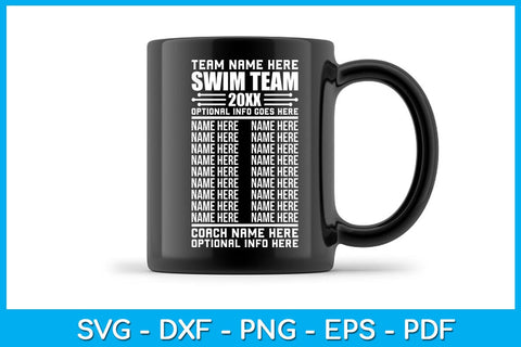 Team Name Here Swim Team 2023 Optional Info Goes Here SVG PNG PDF Cut File SVG Creativedesigntee 