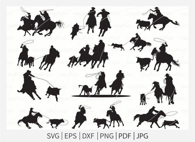 Team Roping Rodeo Ranch svg, Team roping, Cattle Roping Cowboy, Cattle Ranch svg, Rodeo, Ranch Rodeo returns SVG Dinvect 