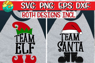 Team Santa - Team Elf - SVG PNG EPS DXF SVG On the Beach Boutique 
