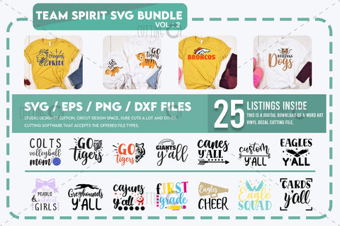 Team Spirit SVG Bundle Vol 2 SVG Designangry 