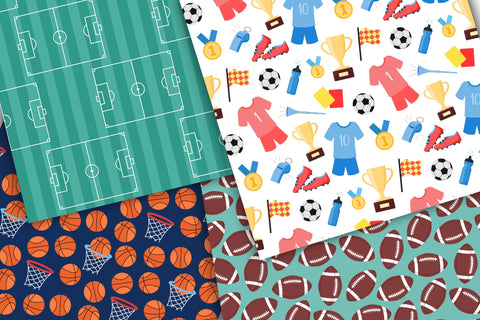 Team Sports Digital Paper | Sport JPG Patterns Digital Pattern AnnaViolet_store 