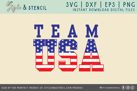 Team USA SVG | Olympics | USA | Flag SVG Style and Stencil 