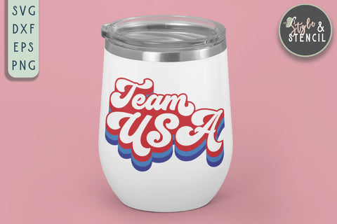 Team USA SVG | Olympics | USA | Retro SVG Style and Stencil 