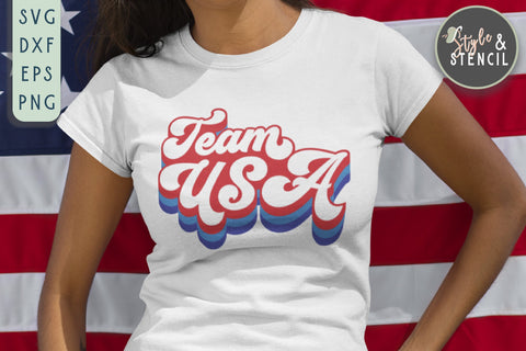 Team USA SVG | Olympics | USA | Retro SVG Style and Stencil 