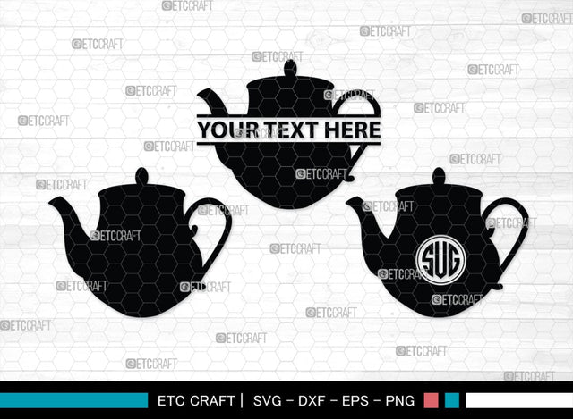 Teapot Monogram, Teapot Silhouette, Teapot SVG, Tea Kettle Svg, Kettle Svg, Coffeepot Svg, Teapot Bundle, SB00176 SVG ETC Craft 