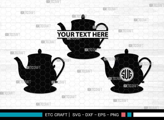 Teapot Monogram, Teapot Silhouette, Teapot SVG, Tea Kettle Svg, Kettle Svg, Coffeepot Svg, Teapot Bundle, SB00176 SVG ETC Craft 
