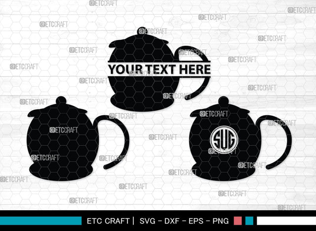Teapot Monogram, Teapot Silhouette, Teapot SVG, Tea Kettle Svg, Kettle Svg, Coffeepot Svg, Teapot Bundle, SB00176 SVG ETC Craft 
