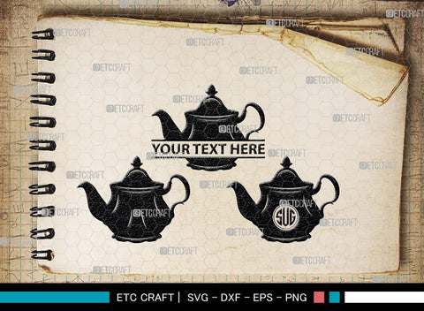 Teapot Monogram, Teapot Silhouette, Teapot SVG, Tea Kettle Svg, Kettle Svg, Coffeepot Svg, Teapot Bundle, SB00176 SVG ETC Craft 