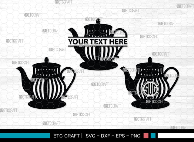 Teapot Monogram, Teapot Silhouette, Teapot SVG, Tea Kettle Svg, Kettle Svg, Coffeepot Svg, Teapot Bundle, SB00176 SVG ETC Craft 