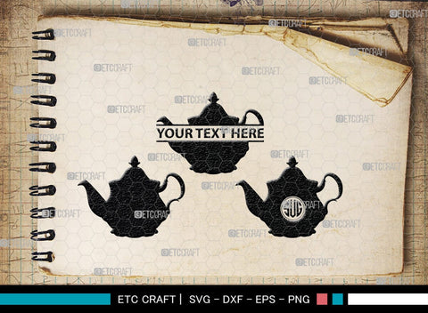 Teapot Monogram, Teapot Silhouette, Teapot SVG, Tea Kettle Svg, Kettle Svg, Coffeepot Svg, Teapot Bundle, SB00176 SVG ETC Craft 