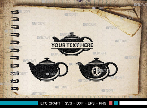 Teapot Monogram, Teapot Silhouette, Teapot SVG, Tea Kettle Svg, Kettle Svg, Coffeepot Svg, Teapot Bundle, SB00176 SVG ETC Craft 