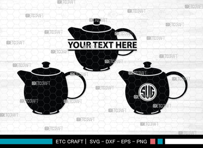 Teapot Monogram, Teapot Silhouette, Teapot SVG, Tea Kettle Svg, Kettle Svg, Coffeepot Svg, Teapot Bundle, SB00176 SVG ETC Craft 