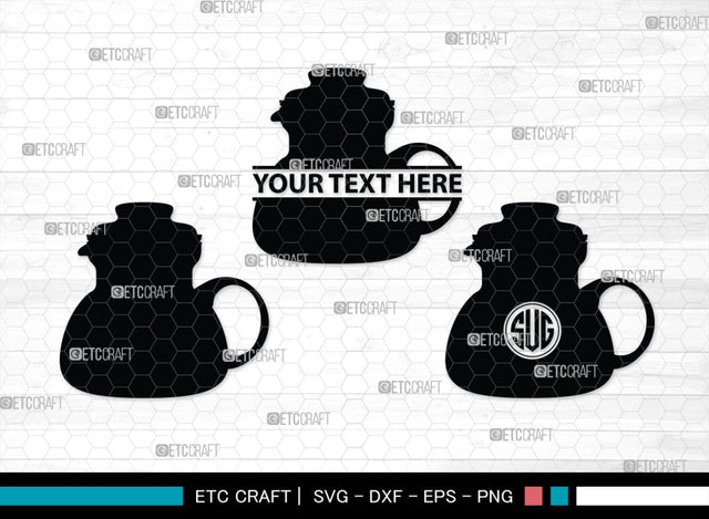 Teapot Monogram, Teapot Silhouette, Teapot SVG, Tea Kettle Svg, Kettle Svg, Coffeepot Svg, Teapot Bundle, SB00176 SVG ETC Craft 