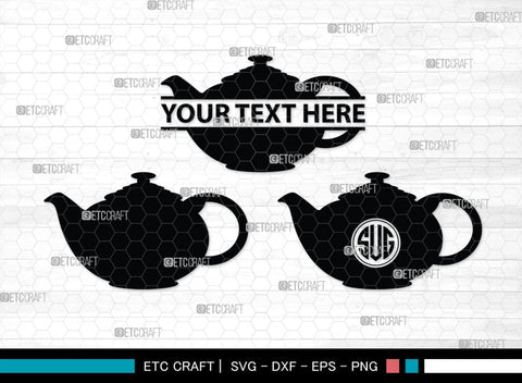 Teapot Monogram, Teapot Silhouette, Teapot SVG, Tea Kettle Svg, Kettle Svg, Coffeepot Svg, Teapot Bundle, SB00176 SVG ETC Craft 