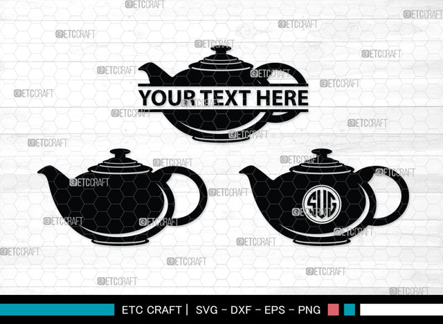Teapot Monogram, Teapot Silhouette, Teapot SVG, Tea Kettle Svg, Kettle Svg, Coffeepot Svg, Teapot Bundle, SB00176 SVG ETC Craft 
