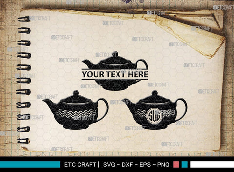 Teapot Monogram, Teapot Silhouette, Teapot SVG, Tea Kettle Svg, Kettle Svg, Coffeepot Svg, Teapot Bundle, SB00176 SVG ETC Craft 