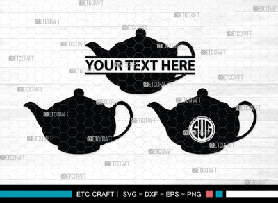 Teapot Monogram, Teapot Silhouette, Teapot SVG, Tea Kettle Svg, Kettle Svg, Coffeepot Svg, Teapot Bundle, SB00176 SVG ETC Craft 