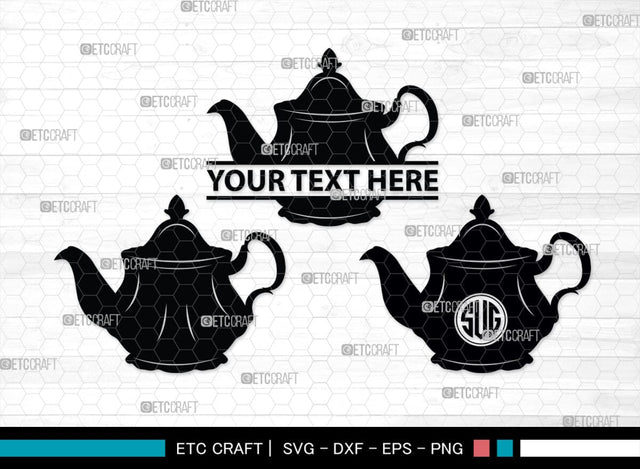 Teapot Monogram, Teapot Silhouette, Teapot SVG, Tea Kettle Svg, Kettle Svg, Coffeepot Svg, Teapot Bundle, SB00176 SVG ETC Craft 