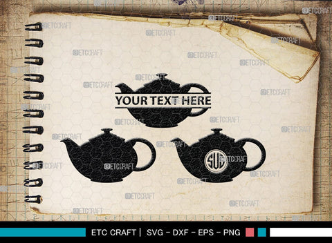 Teapot Monogram, Teapot Silhouette, Teapot SVG, Tea Kettle Svg, Kettle Svg, Coffeepot Svg, Teapot Bundle, SB00176 SVG ETC Craft 