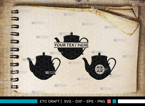 Teapot Monogram, Teapot Silhouette, Teapot SVG, Tea Kettle Svg, Kettle Svg, Coffeepot Svg, Teapot Bundle, SB00176 SVG ETC Craft 