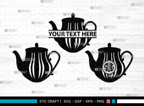 Teapot Monogram, Teapot Silhouette, Teapot SVG, Tea Kettle Svg, Kettle Svg, Coffeepot Svg, Teapot Bundle, SB00176 SVG ETC Craft 