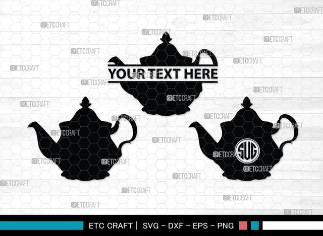 Teapot Monogram, Teapot Silhouette, Teapot SVG, Tea Kettle Svg, Kettle Svg, Coffeepot Svg, Teapot Bundle, SB00176 SVG ETC Craft 