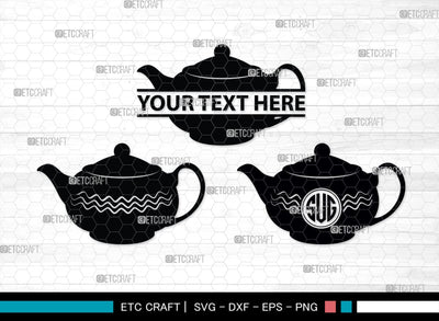 Teapot Monogram, Teapot Silhouette, Teapot SVG, Tea Kettle Svg, Kettle Svg, Coffeepot Svg, Teapot Bundle, SB00176 SVG ETC Craft 