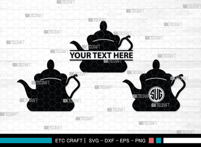 Teapot Monogram, Teapot Silhouette, Teapot SVG, Tea Kettle Svg, Kettle Svg, Coffeepot Svg, Teapot Bundle, SB00176 SVG ETC Craft 