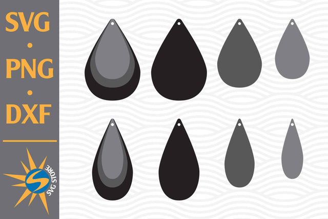 Tear Drop Earring SVG, PNG, DXF Digital Files Include SVG SVGStoreShop 