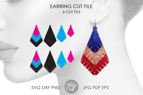 Teardrop earring, cut file, leather earring template SVG Artisan Craft SVG 