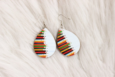 Teardrop Earring PNG Design,Tear Drop Sublimation Template Download,Back to school Earrings Sublimation,Teacher Sublimation Design Download Sublimation ArtStudio 