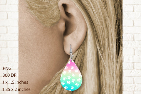 Teardrop earring sublimation | Dog paws sublimation Sublimation Svetana Studio 