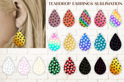 Teardrop earring sublimation | Dog paws sublimation Sublimation Svetana Studio 