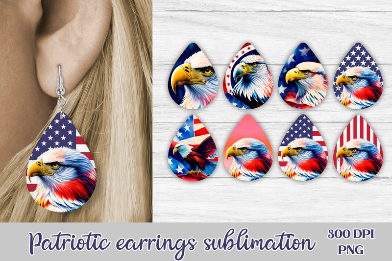Teardrop earring sublimation | Eagle earring Sublimation Svetana Studio 
