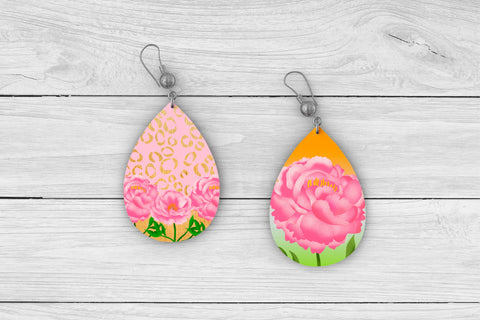 Teardrop earring sublimation | Flower earring sublimation Sublimation Svetana Studio 