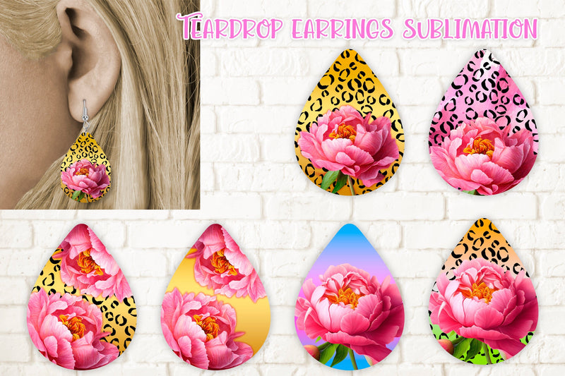 Teardrop earring sublimation | Flower earring Sublimation Svetana Studio 