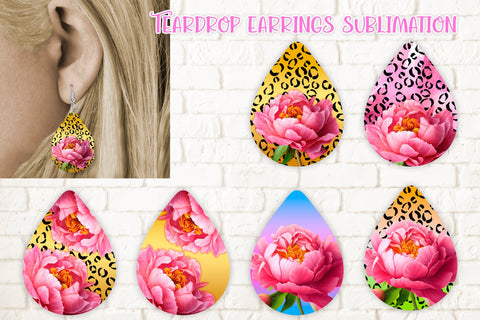 Teardrop earring sublimation | Flower earring Sublimation Svetana Studio 